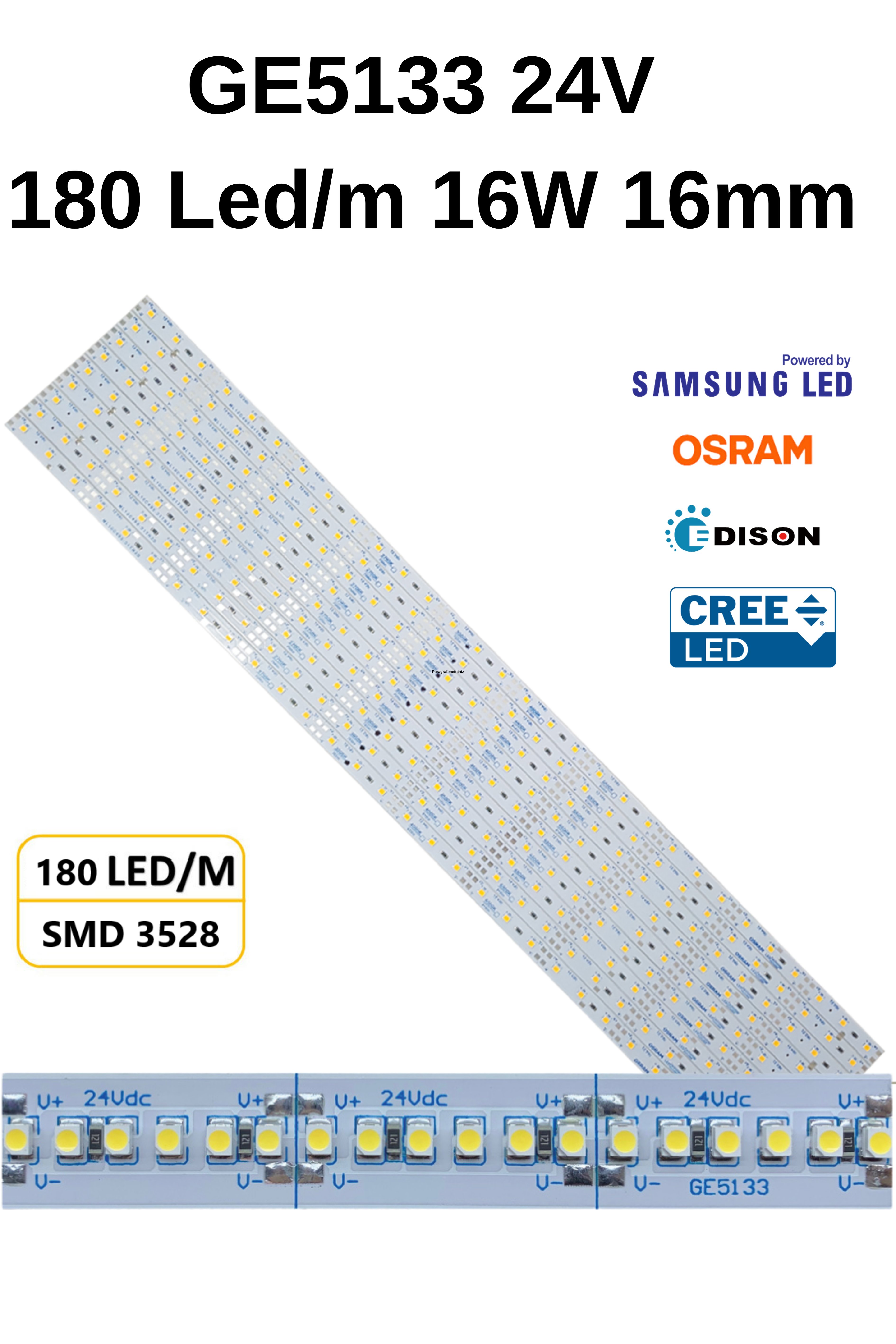 GE5133 24V 180LED/M 16W 16MM