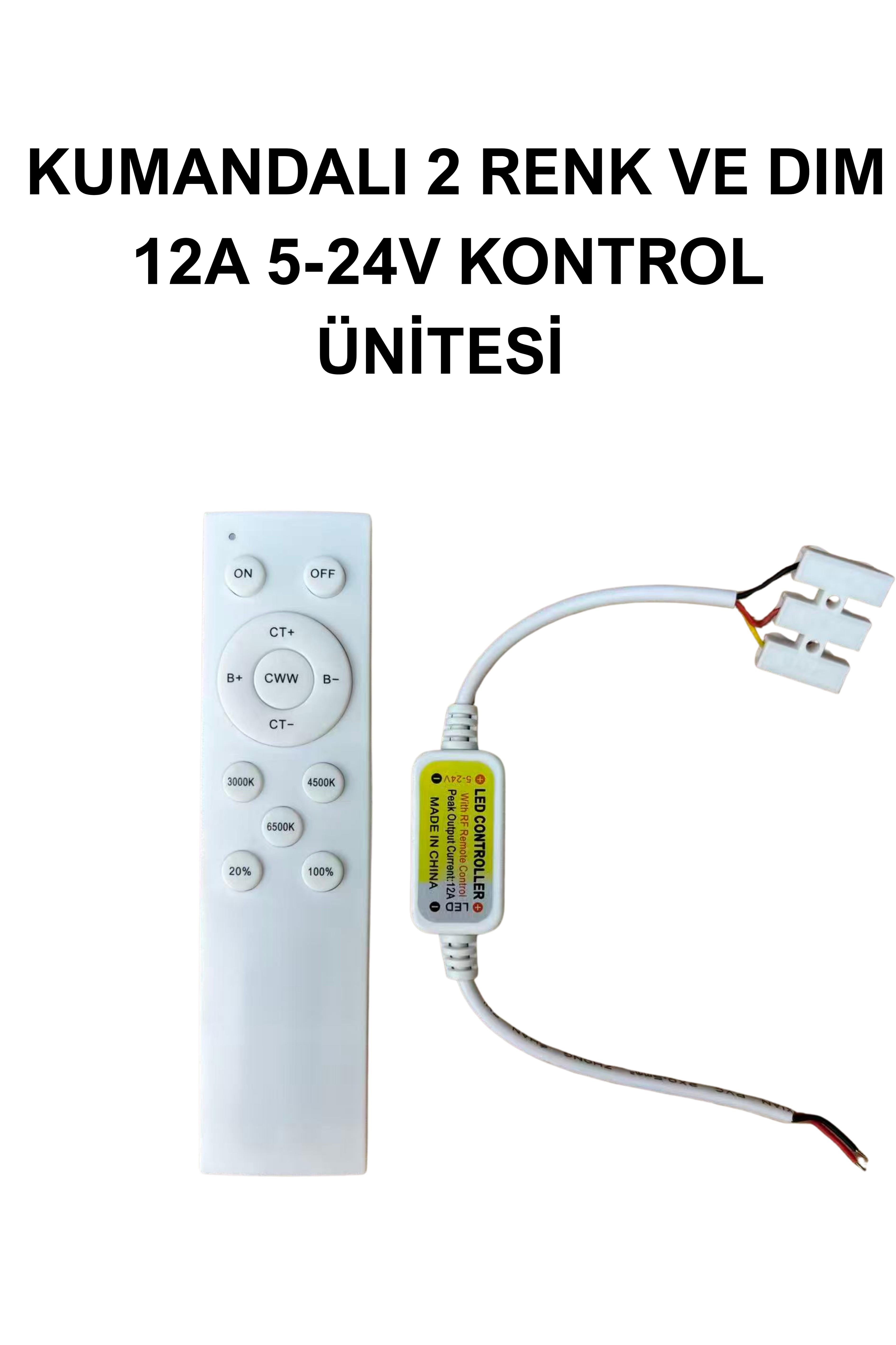 KUMANDALI 2 RENK VE DIM 12A 5-24V KONTROL ÜNİTESİ