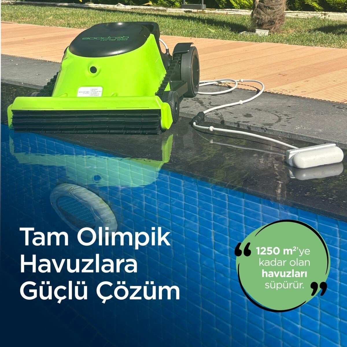 GOODROP KİNG 1250 KABLOSUZ HAVUZ TEMİZLİK ROBOTU