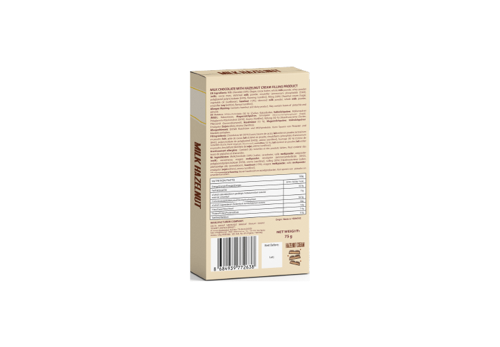 Hazelnut Cream Milk Chocolate Bar 75 g