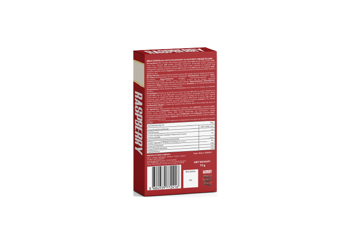 Raspberry Cream Milk Chocolate Bar 75 g