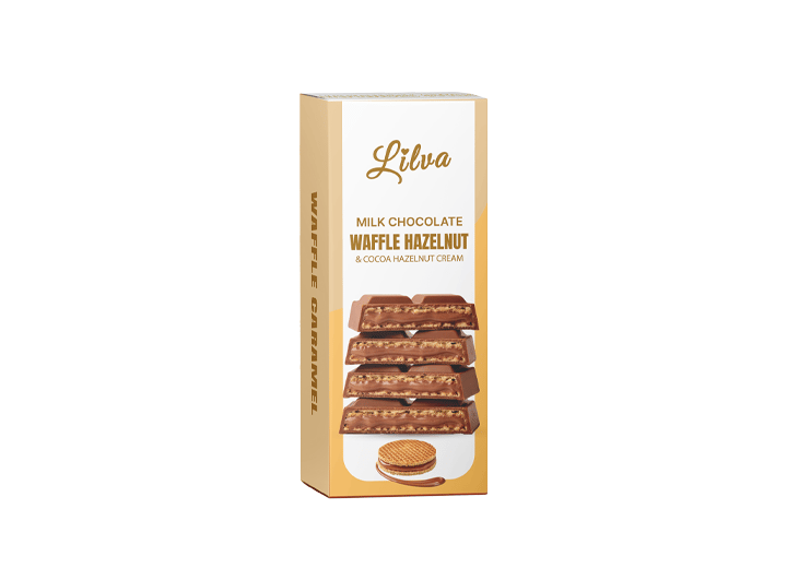 Waffle-Caramel& Cocoa Hazelnut Cream Milk Chocolate - 100g