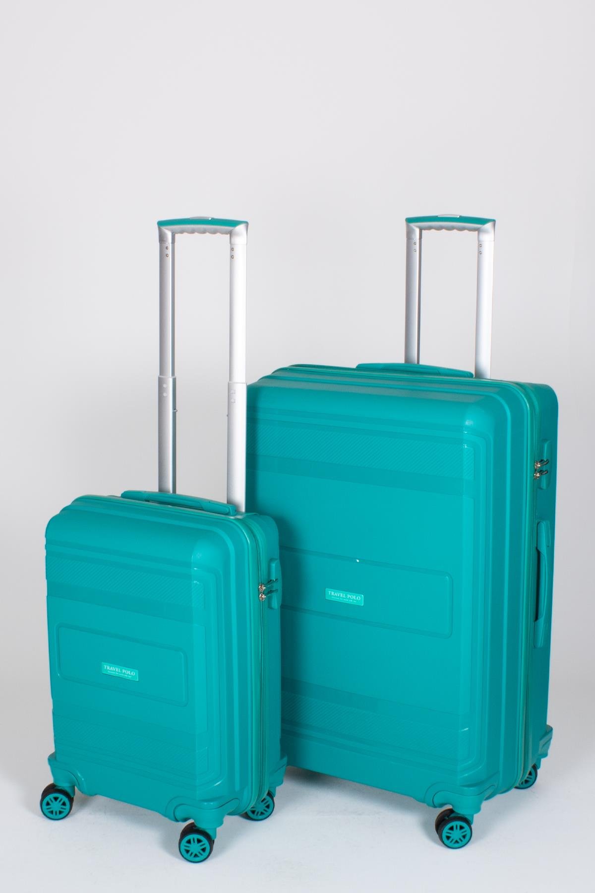 Travel Polo 2'li Valiz Seti (Küçük Büyük) Kırılmaz Cam Göbeği 1017
