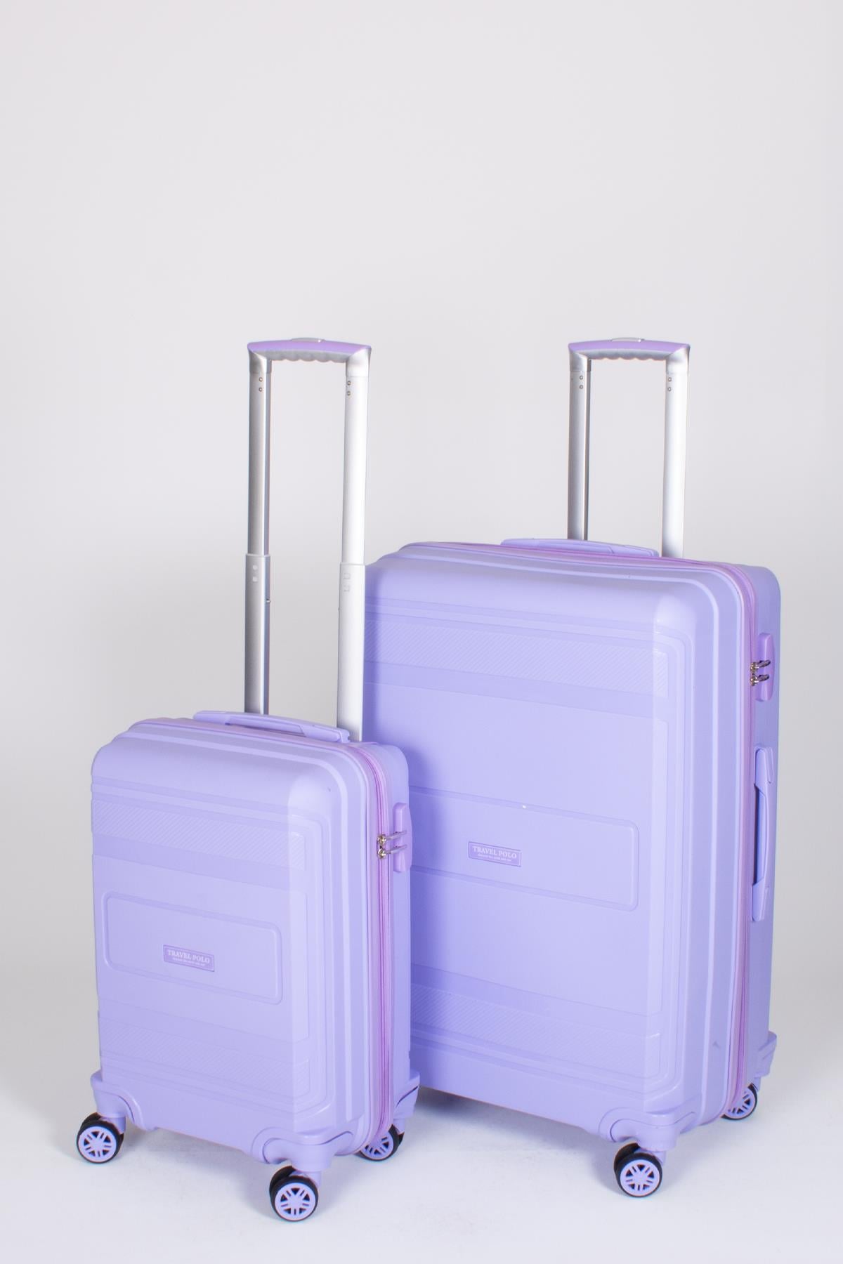 Travel Polo 2'li Valiz Seti (Küçük Büyük) Kırılmaz Lila 1017