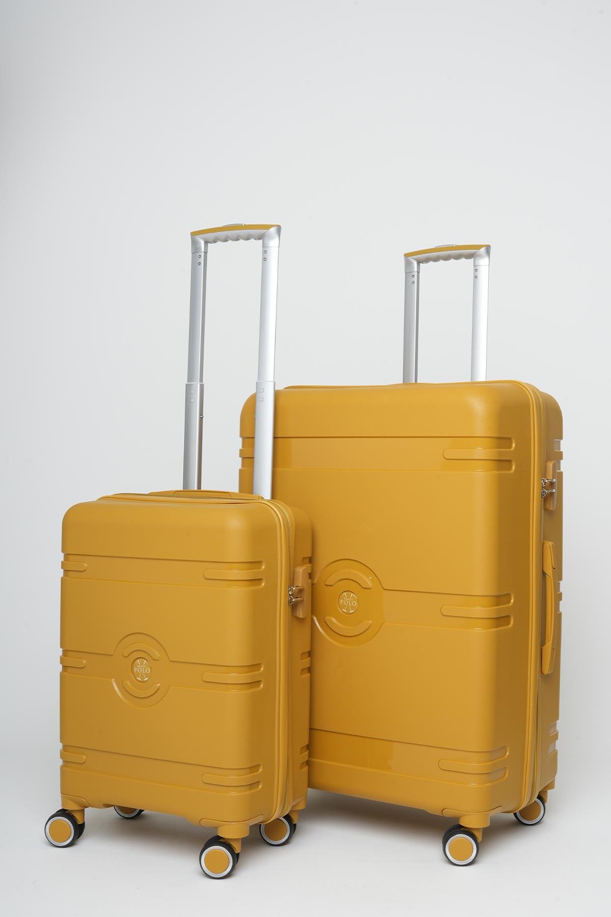 Travel Polo 2'li Valiz Seti (Küçük Büyük) Kırılmaz Kavun 1015