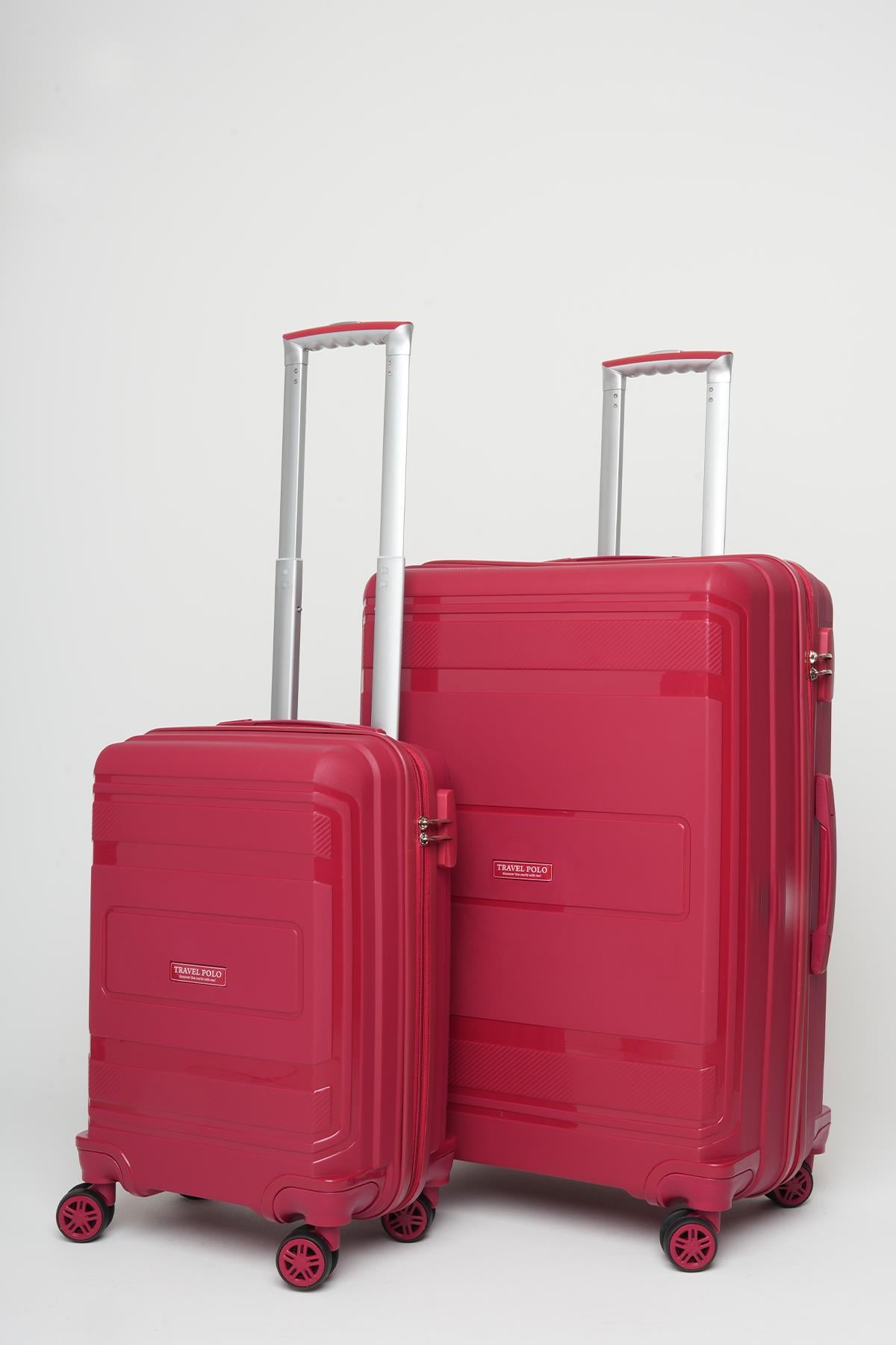 Travel Polo 2'li Valiz Seti (Küçük Büyük) Kırılmaz Bordo 1017