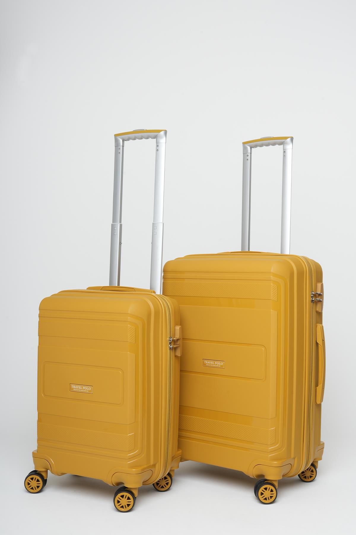 Travel Polo 2'li Valiz Seti (Küçük Orta) Kırılmaz Kavun 1017