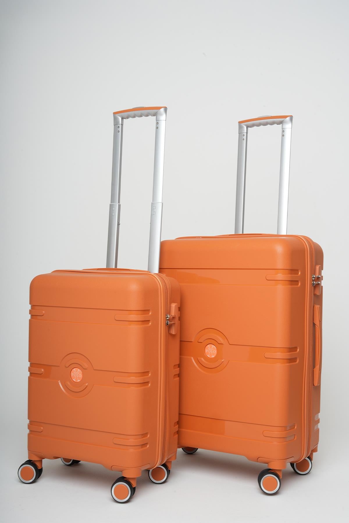 Travel Polo 2'li Valiz Seti (Küçük Orta) Kırılmaz Hardal 1015