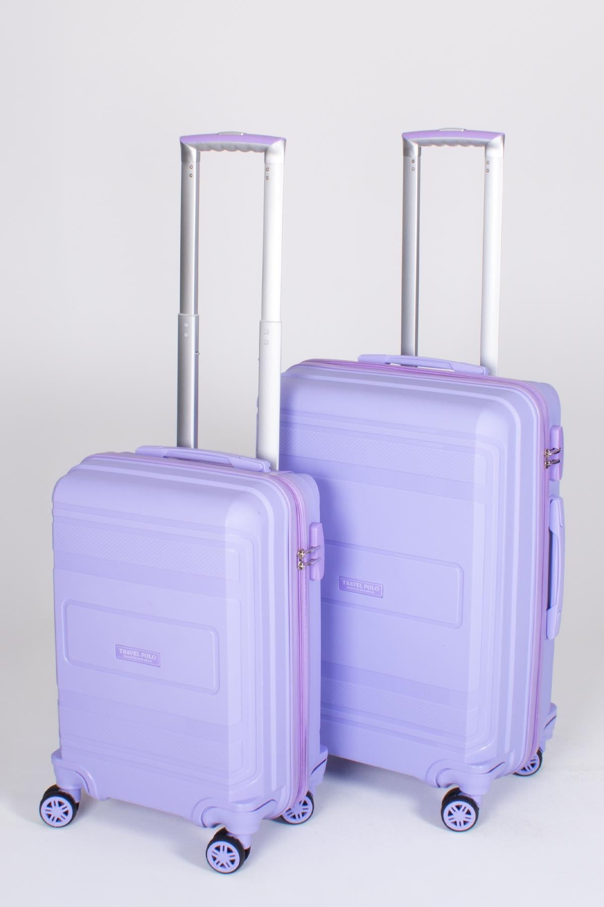 Travel Polo 2'li Valiz Seti (Küçük Orta) Kırılmaz Lila 1017