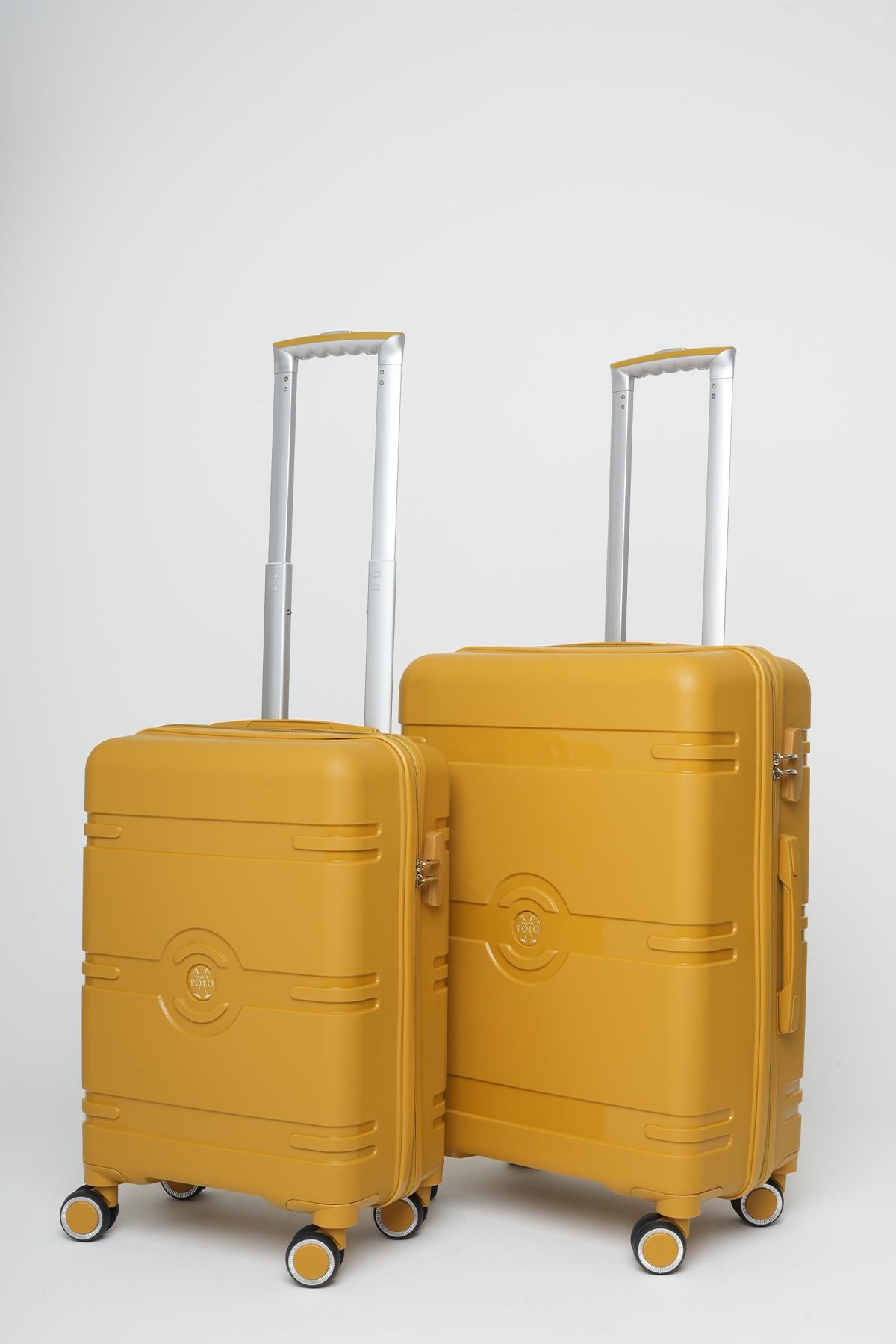 Travel Polo 2'li Valiz Seti (Küçük Orta) Kırılmaz Kavun 1015