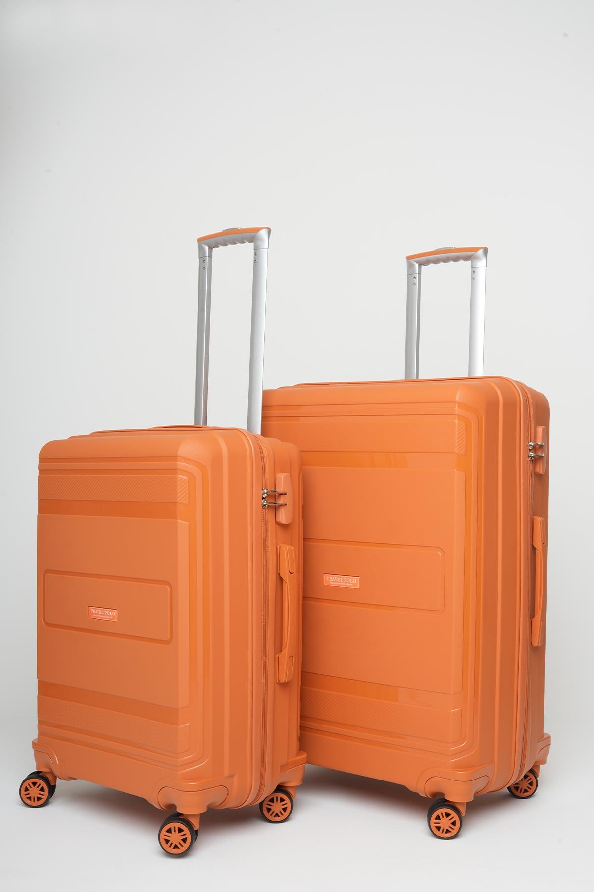 Travel Polo 2'li Valiz Seti (Orta Büyük) Kırılmaz Hardal 1017