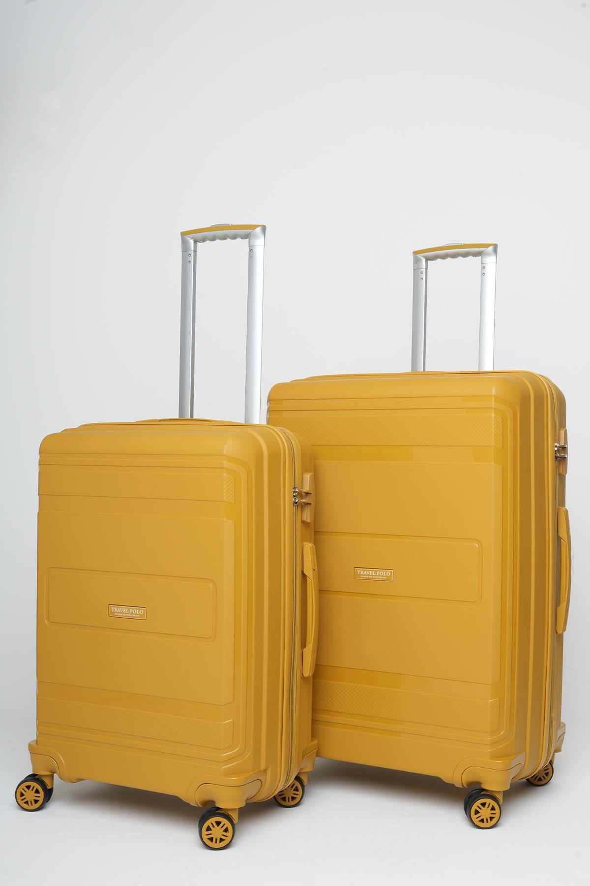 Travel Polo 2'li Valiz Seti (Orta Büyük) Kırılmaz Kavun 1017