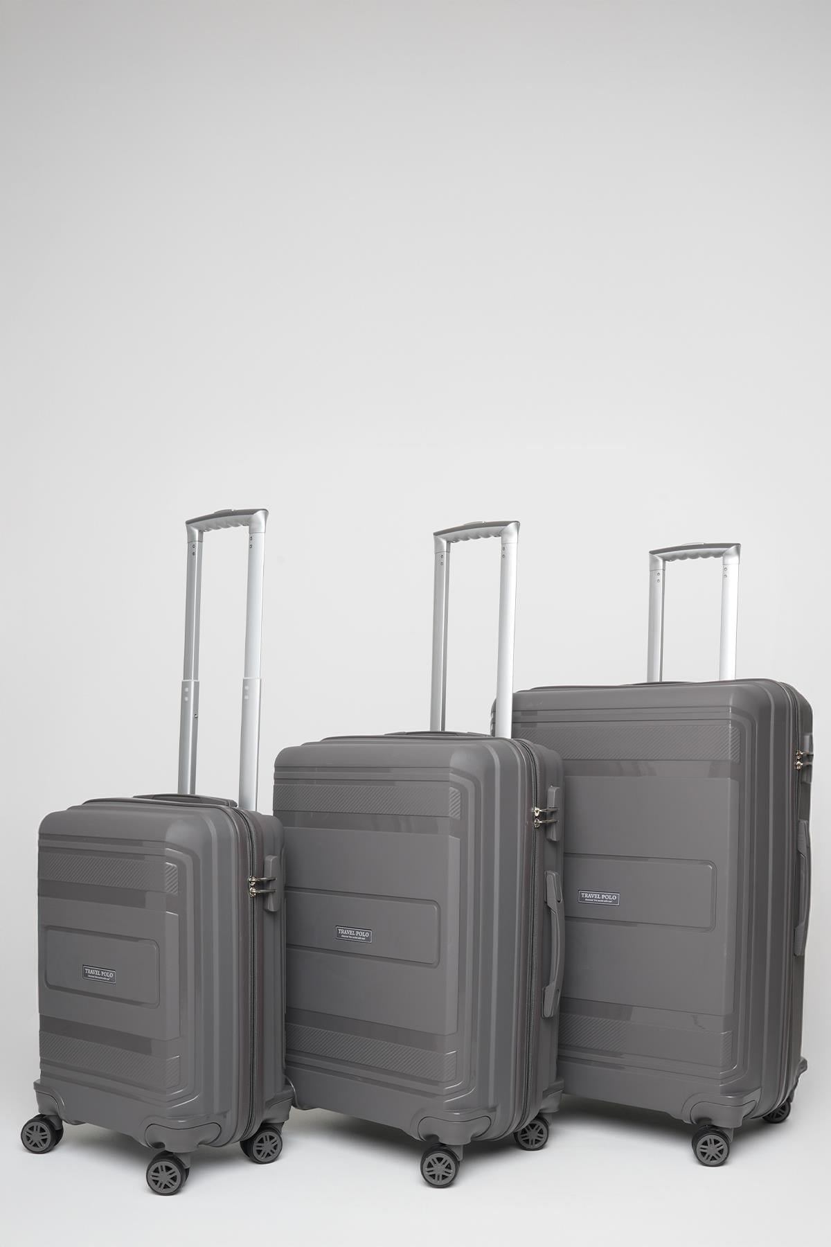 Travel Polo 3'lü Valiz Seti Kırılmaz Füme 1017