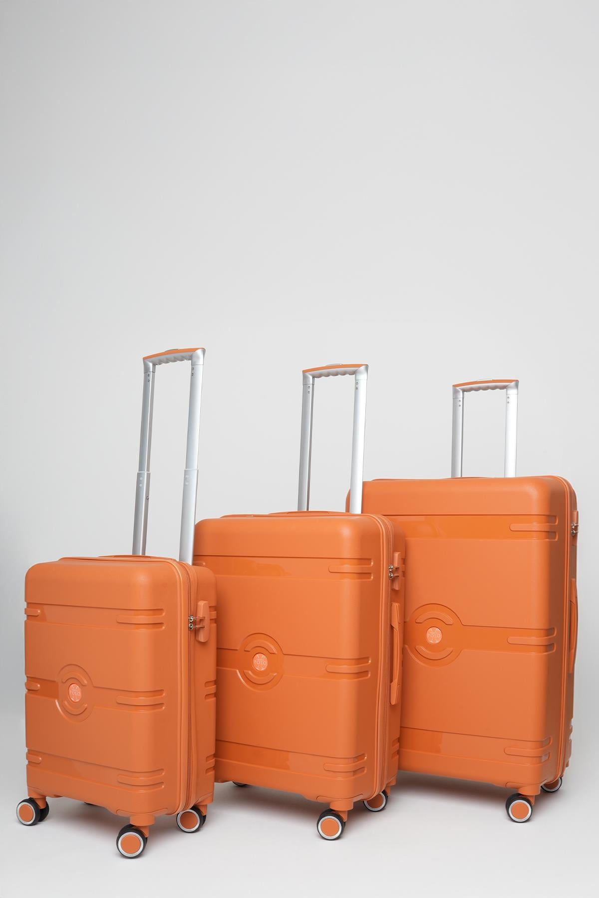 Travel Polo 3'lü Valiz Seti Kırılmaz Hardal 1015