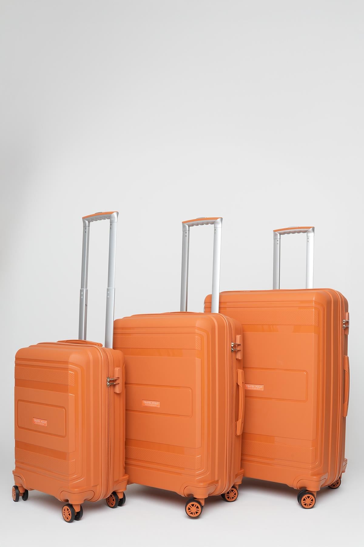 Travel Polo 3'lü Valiz Seti Kırılmaz Hardal 1017