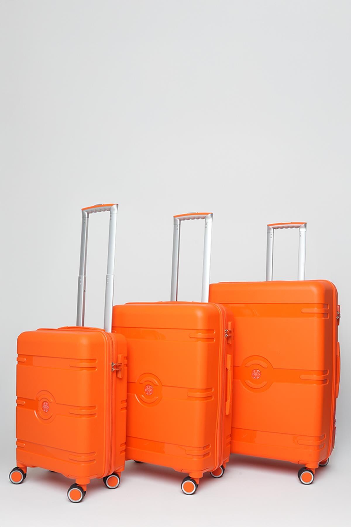 Travel Polo 3'lü Valiz Seti Kırılmaz Portakal 1015