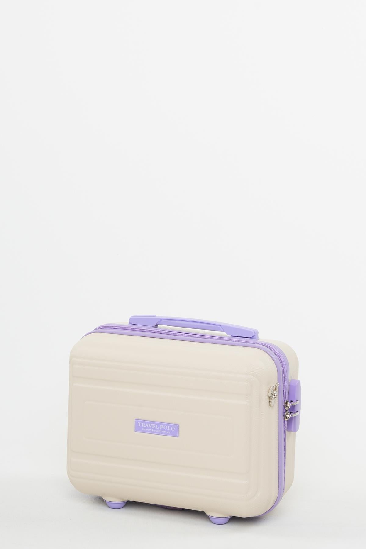Travel Polo Abs Makyaj Çantası Krem Lila 1017