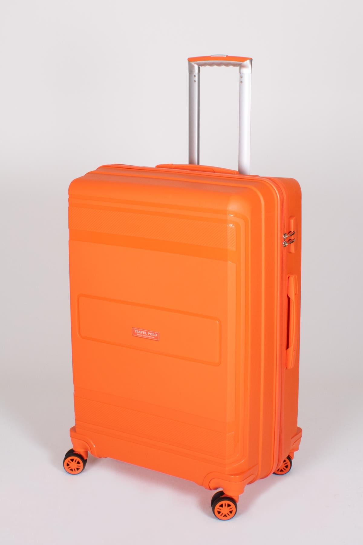 Travel Polo Büyük Boy Kırılmaz Valiz Oranj Turuncu 1017