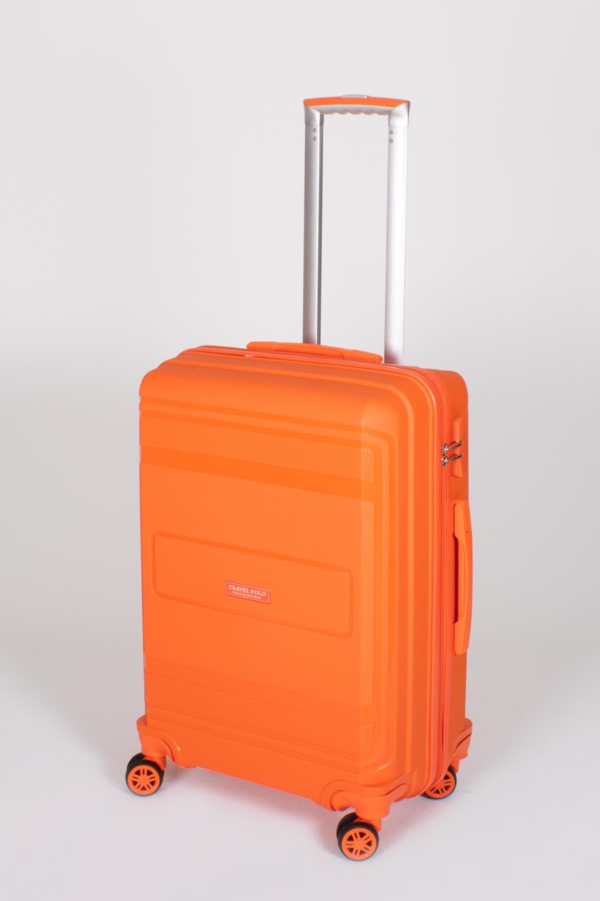 Travel Polo Orta Boy Kırılmaz Valiz Oranj Turuncu 1017