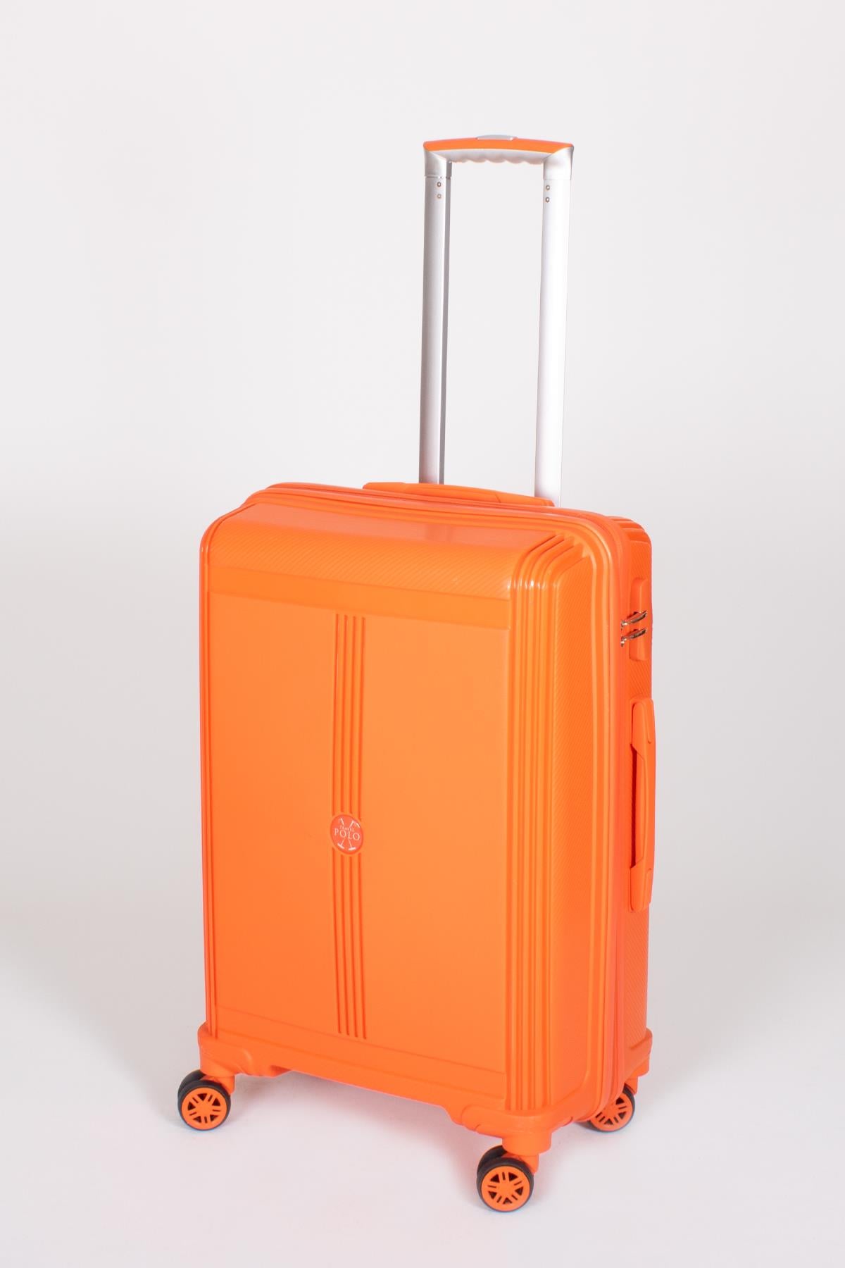 Travel Polo Orta Boy Kırılmaz Valiz Oranj Turuncu 1018
