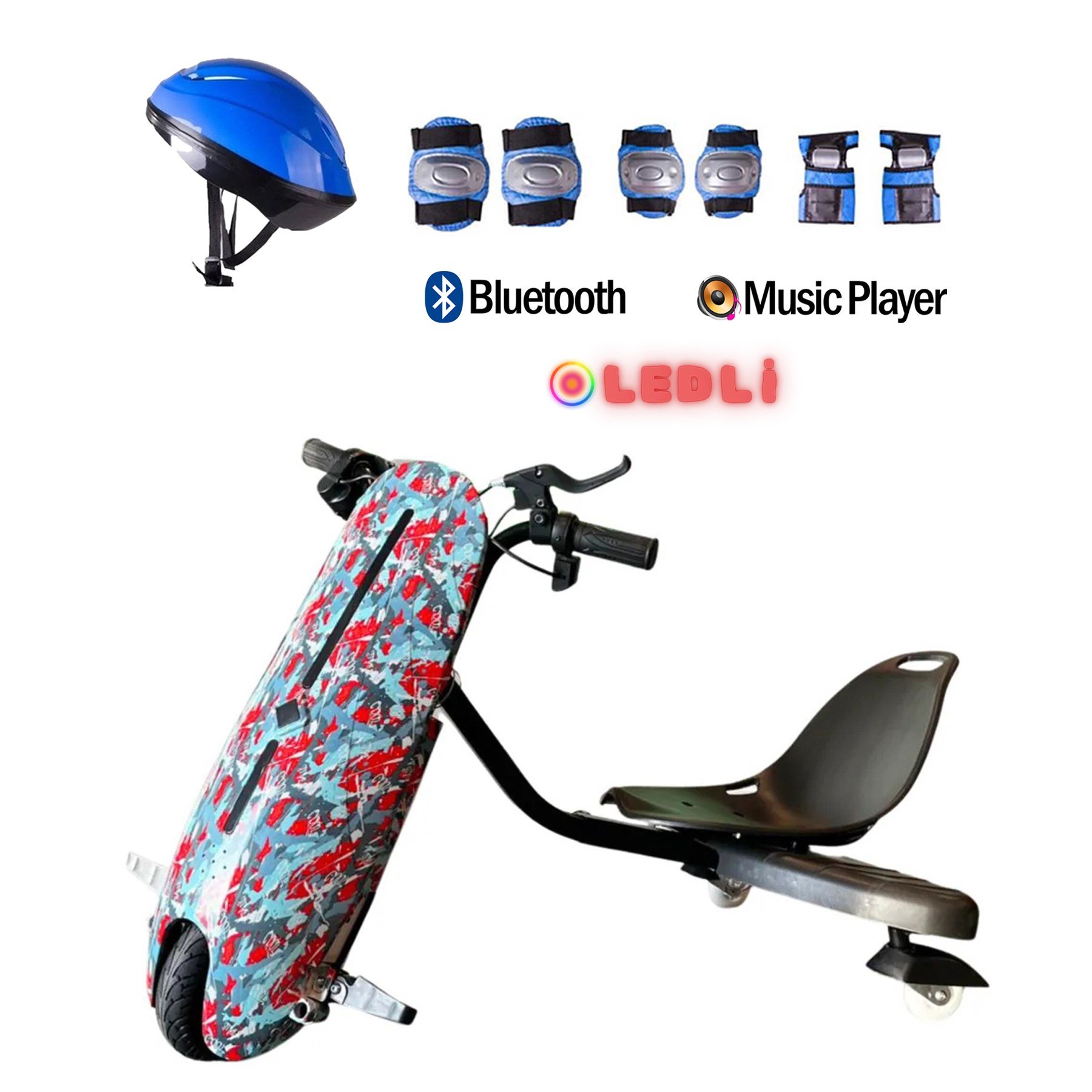 Citymate Drift Car Elektrikli Kaykay Bluetooth Dirift Kar Hoverboard Scooter + Koruma Ekipmanı D31