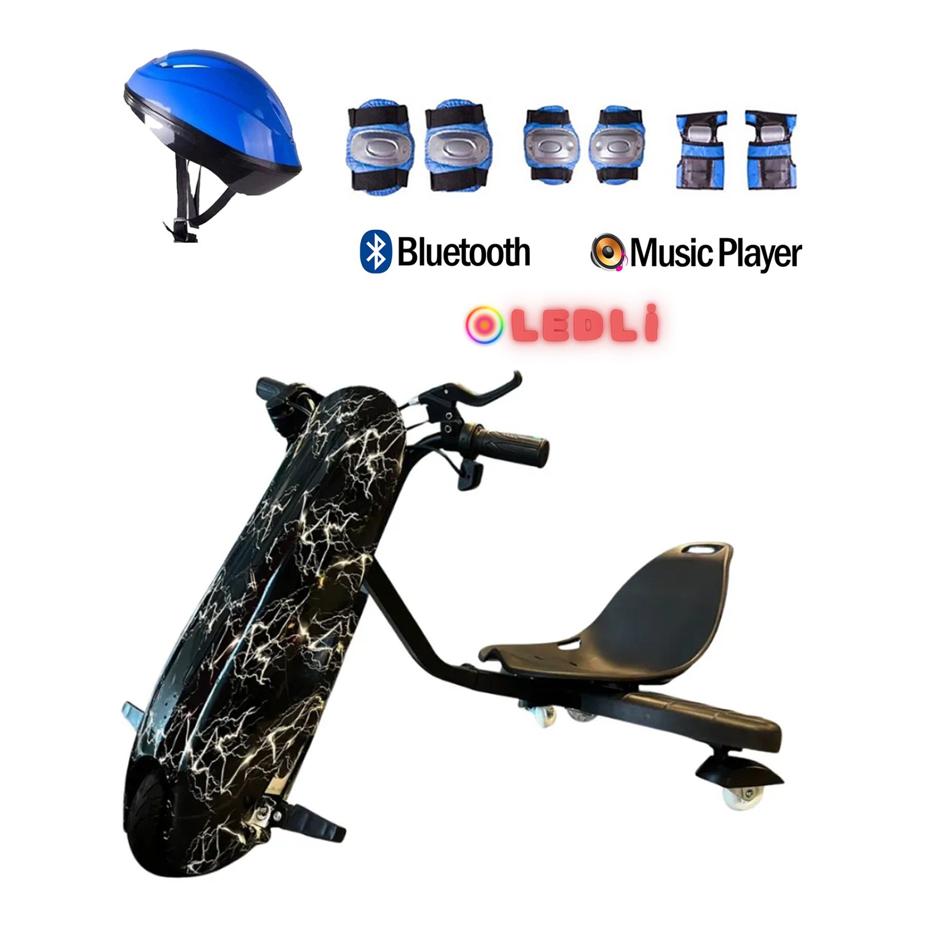 Citymate Drift Car Elektrikli Kaykay Bluetooth Dirift Kar Hoverboard Scooter + Koruma Ekipmanı D02