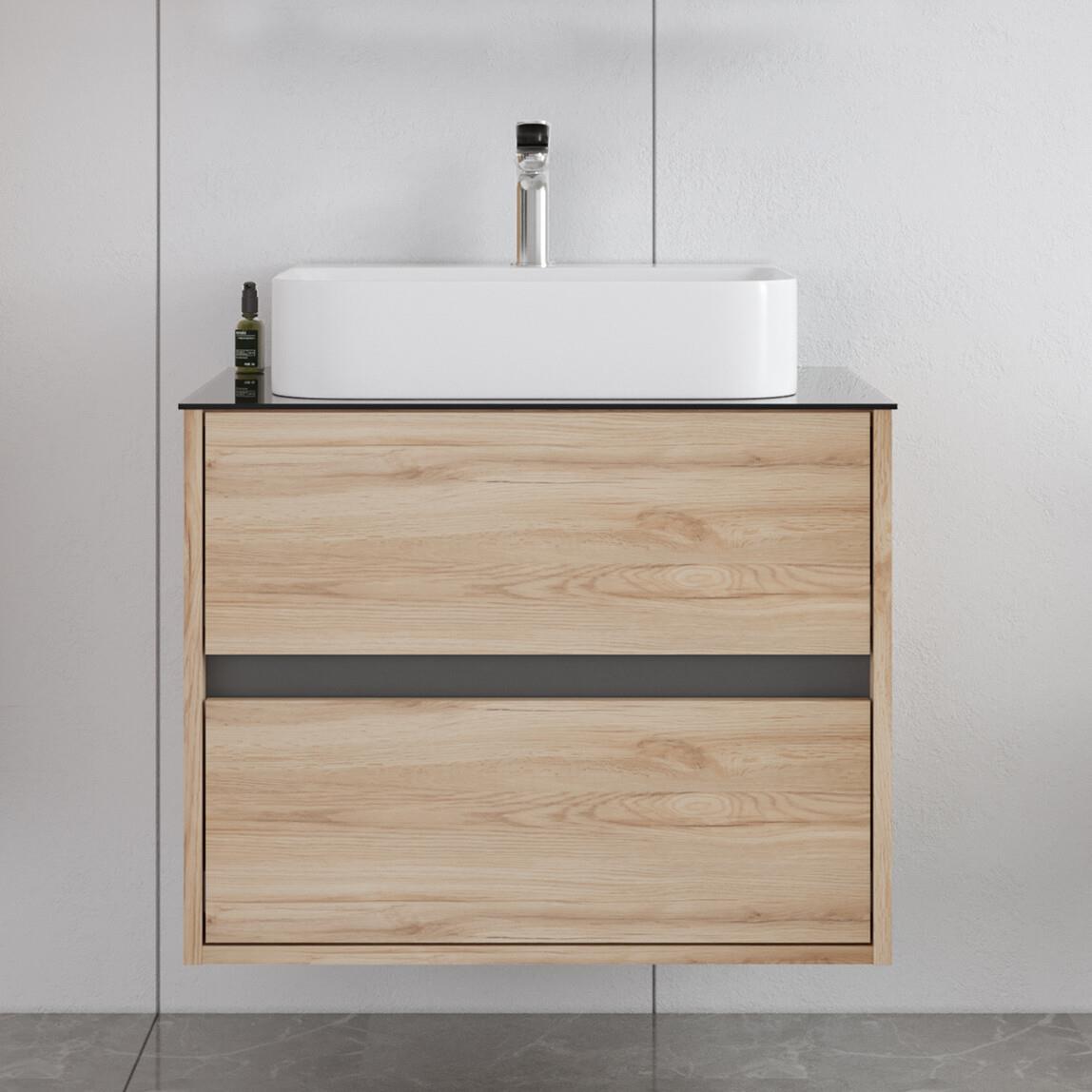 Bonitobagno Alberi Legnano 70 cm Banyo Dolabı Alt Modül Açık Ceviz