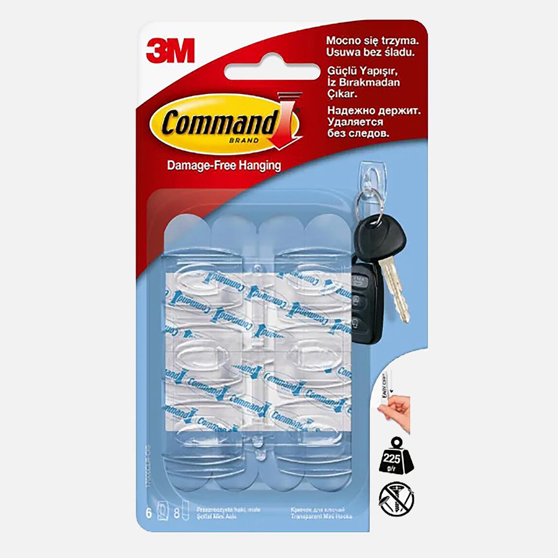 Command Mini Boy Şeffaf Askı