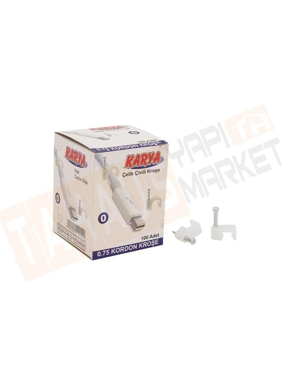 Karya 0 Numara 4 mm Kroşe (100LÜ Paket)(0.75 Yassı Kablolar Için)
