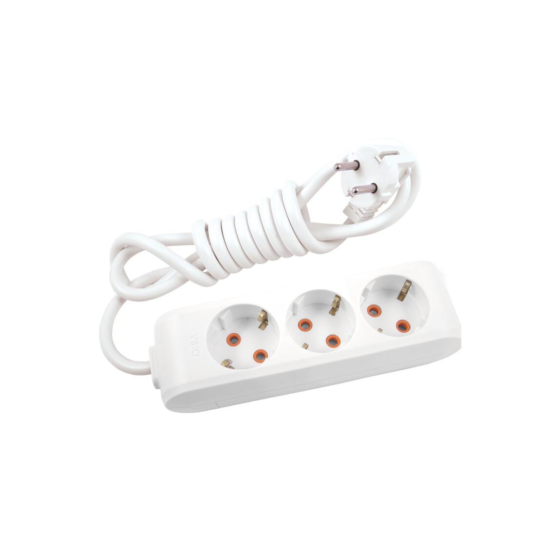 Viko Multi-Let 3'Lü Topraklı Kablolu Çocuk Korumalı 2 Metre Priz Beyaz
