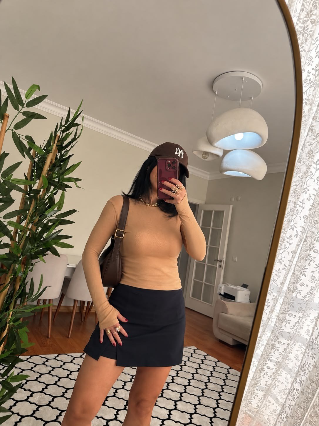 BLUZBej Likralı Bisiklet Yaka Parmak Geçme Detay Basic Body