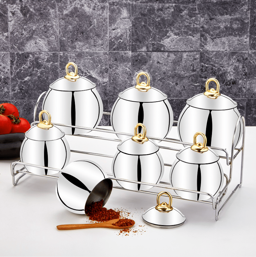 Özlife CB-202 Asya 15 Prça Çelik Baharat Tk.Gold