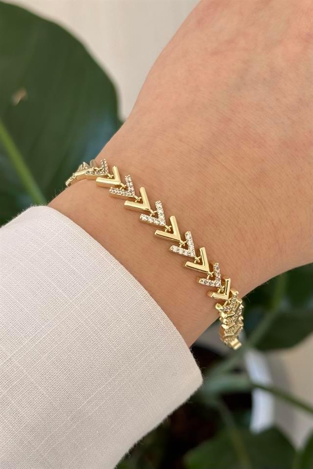 Arrowline Gold Bileklik