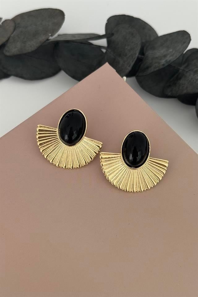 Aureole Mini Siyah Küpe