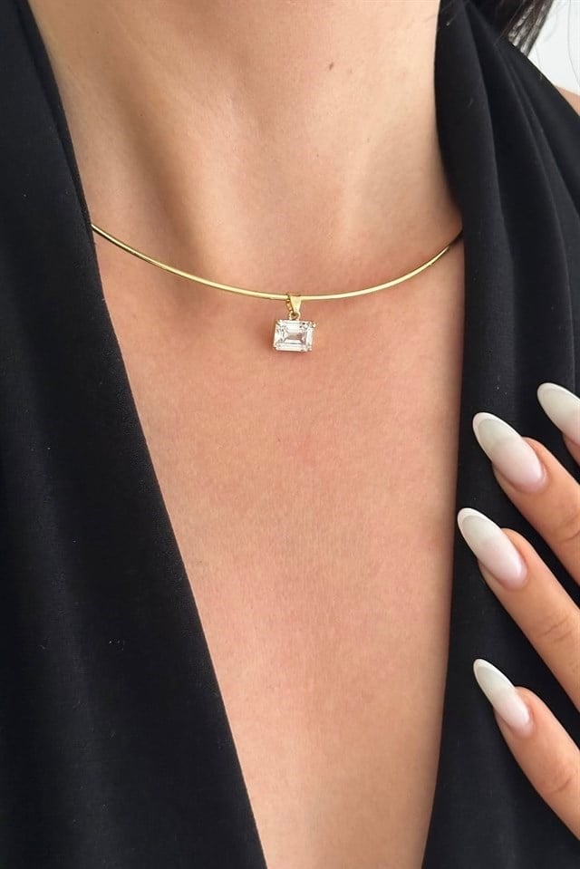 Baget Taşlı Choker Kolye