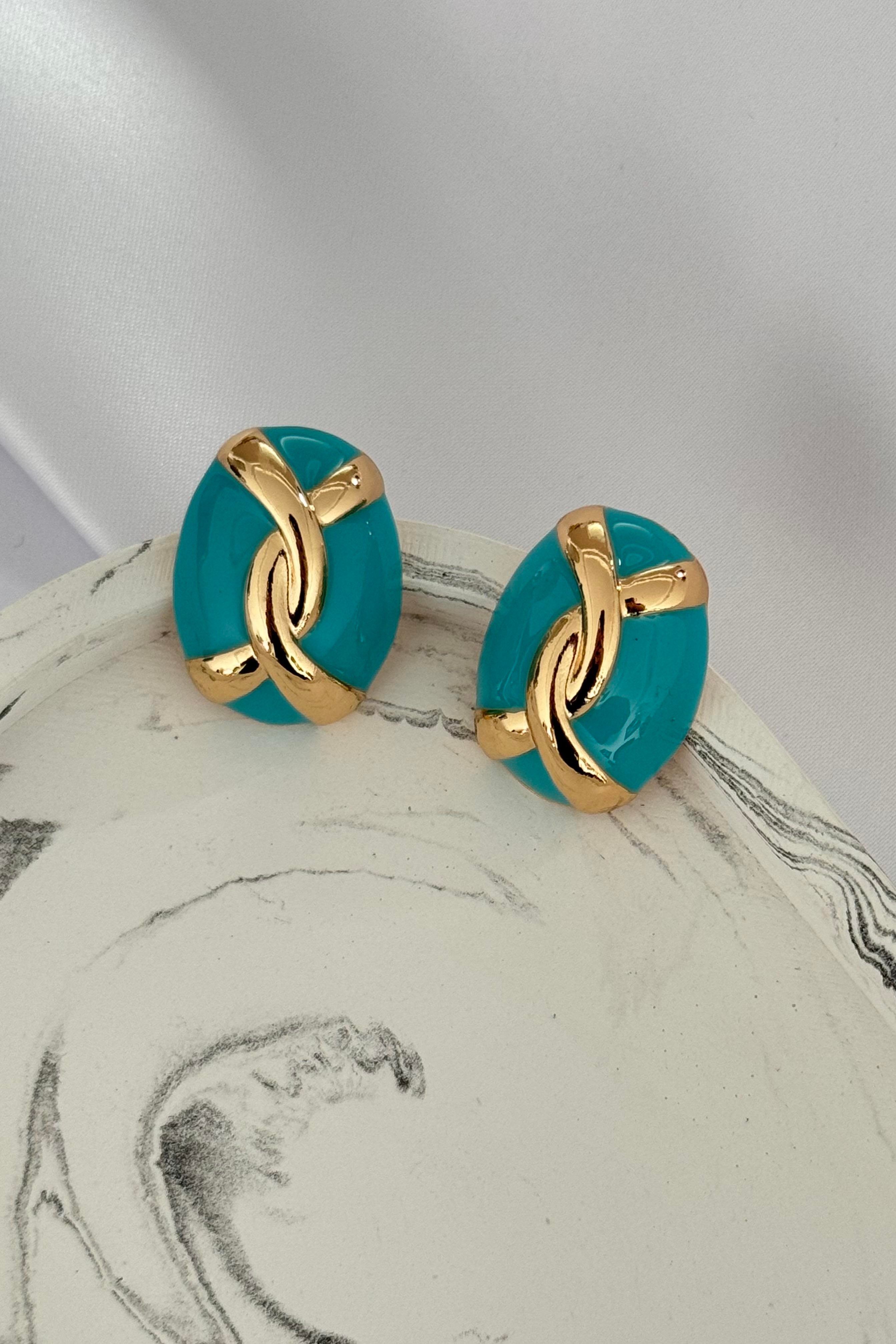 Blue & Gold Küpe