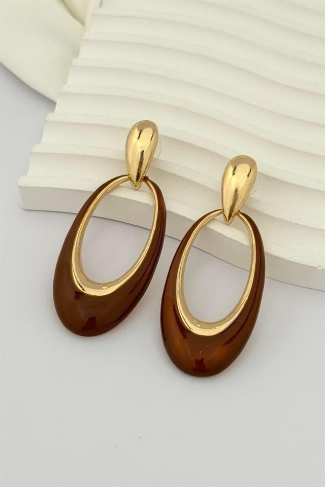 Brown Hoop Küpe