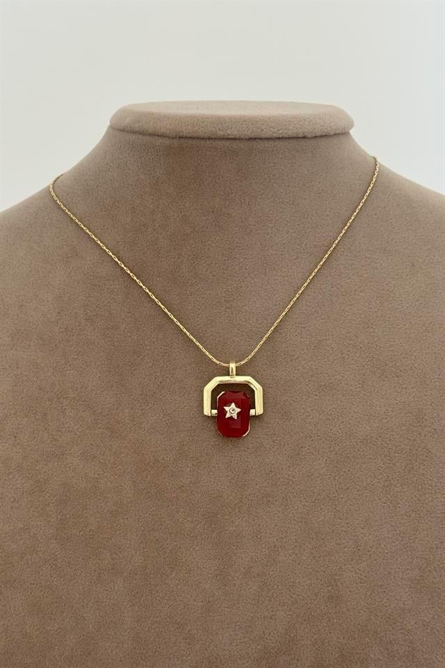Calira Bordo Çelik Kolye