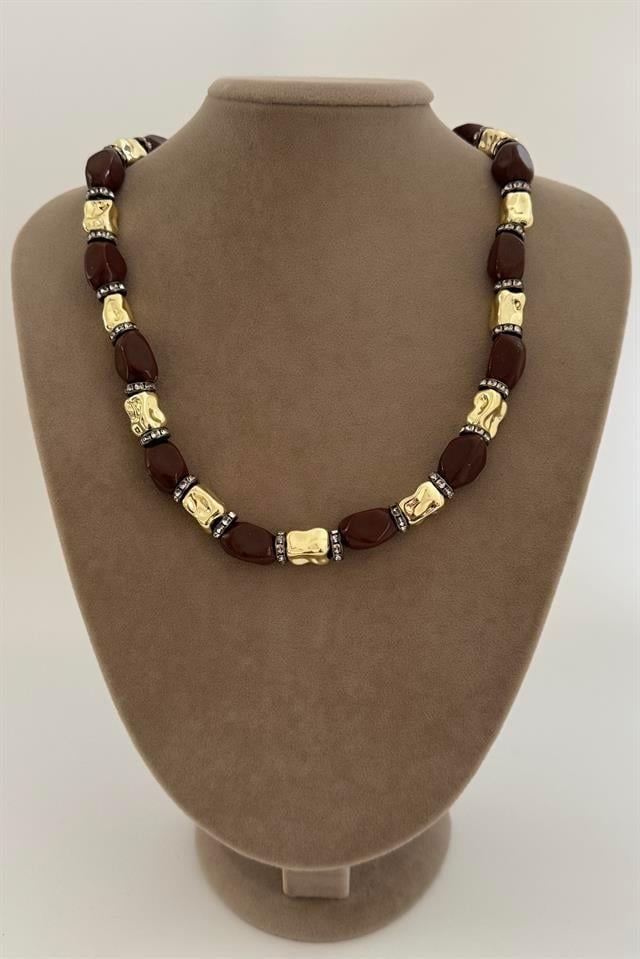 Earth Gold Kahverengi Kolye