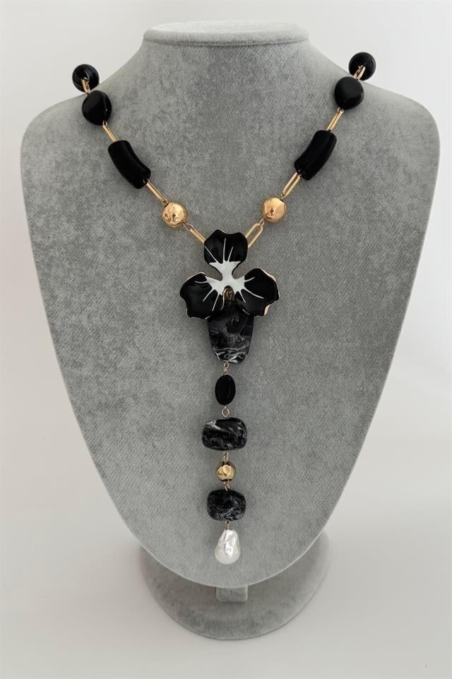 Florax Obsidian Kolye