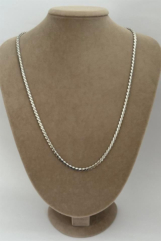 Hasır Zincir Silver Vip Seri Kolye 60 CM