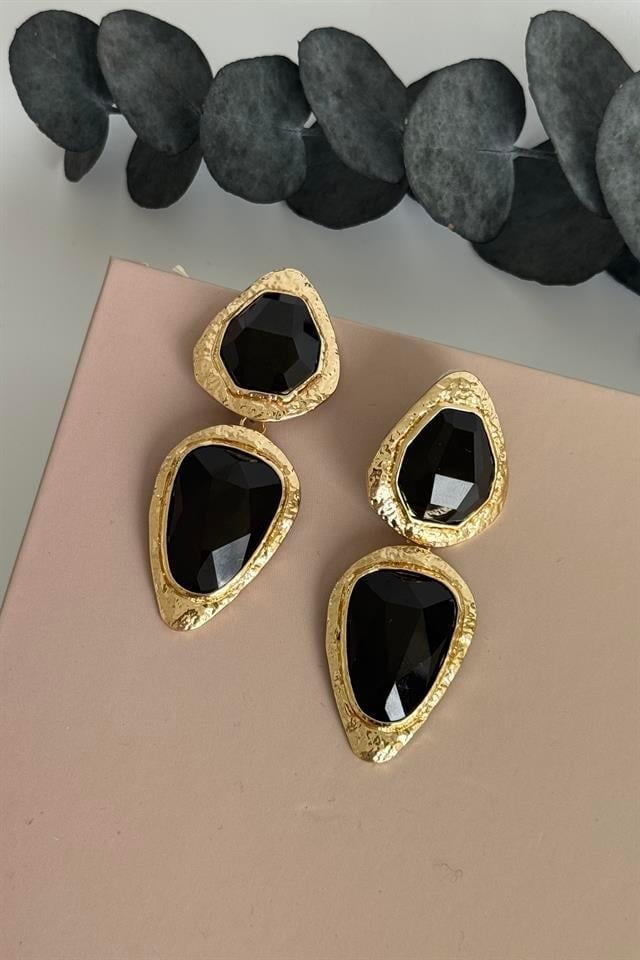 Kalyx Gold Siyah Küpe