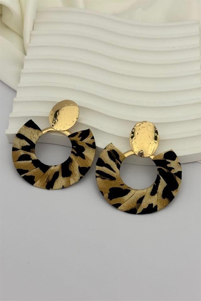 Leopar Halka Küpe