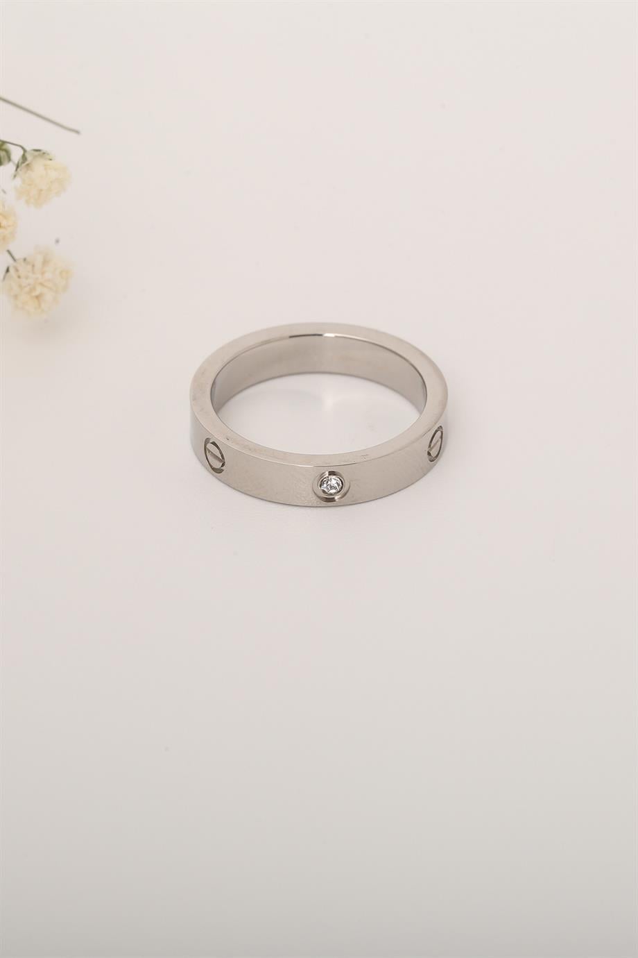Marka Silver Taşlı Çelik Yüzük
