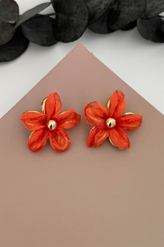 Petal Turuncu Küpe