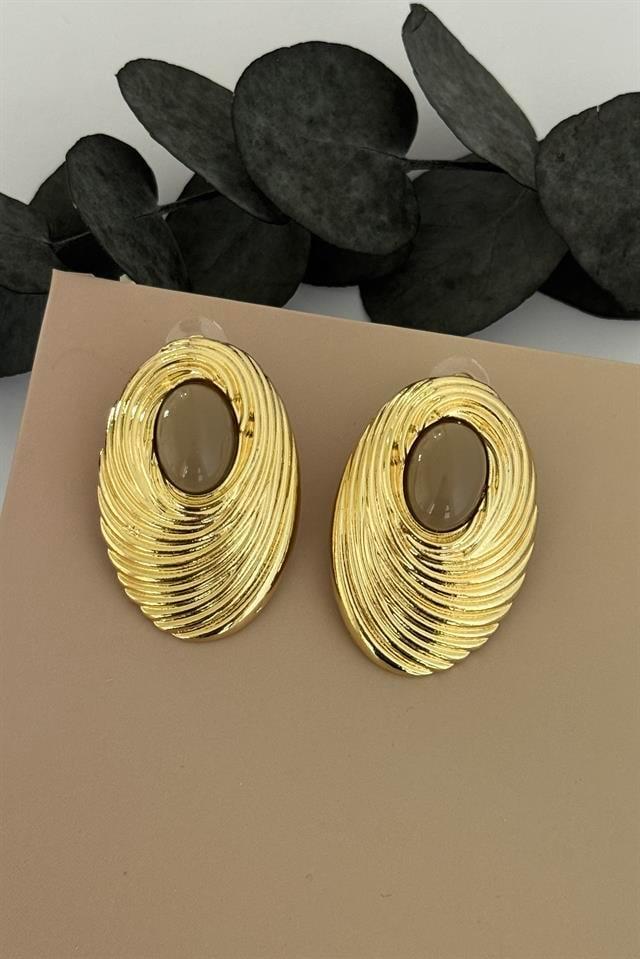 Strata Gold Bej Küpe