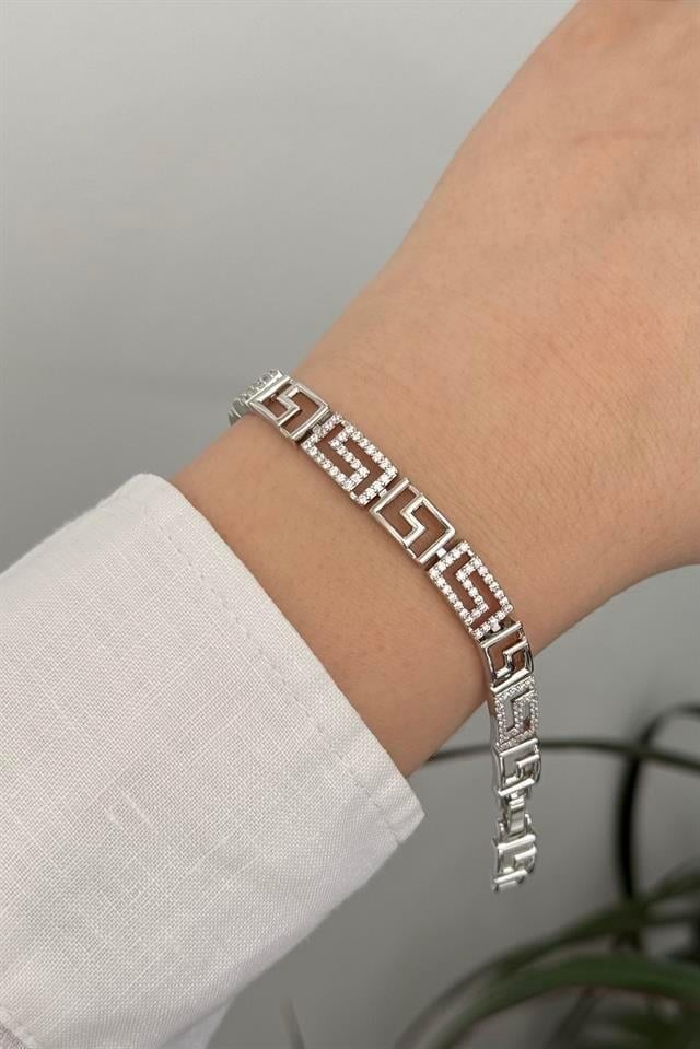 Taşlı Silver Vip Seri Bileklik
