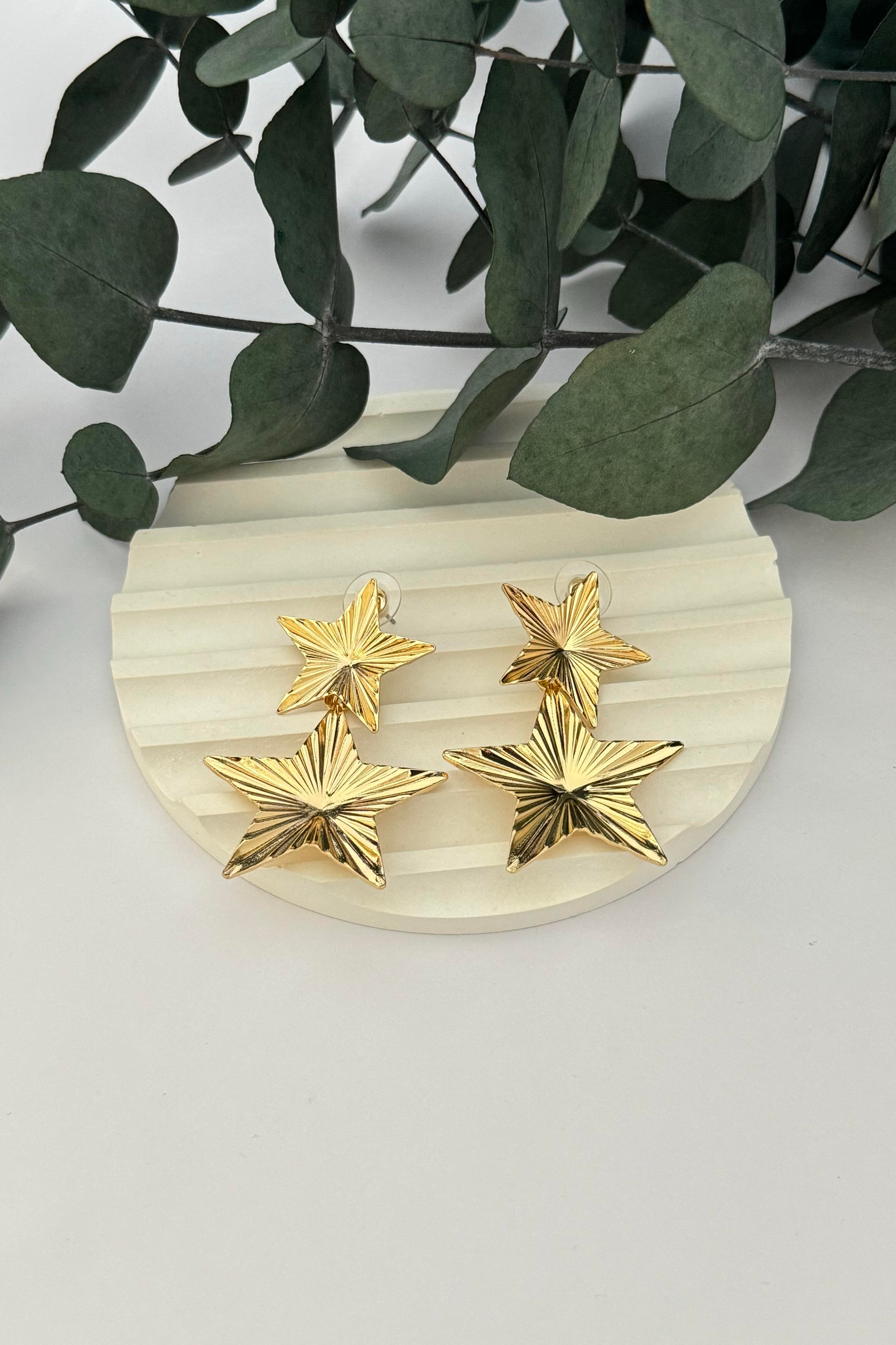 Two Star Gold Küpe