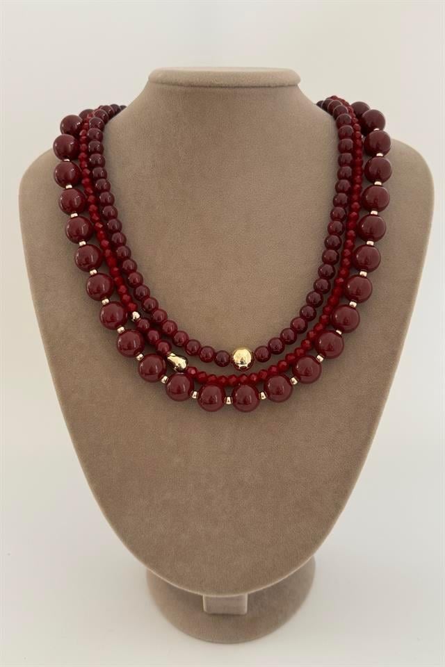 Velvet Bordo Kolye