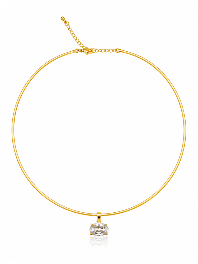 Yuvarlak Taşlı Choker Kolye